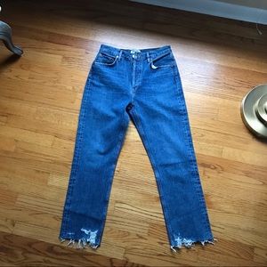 Agolde Riley straight crop Jean high rise in veto